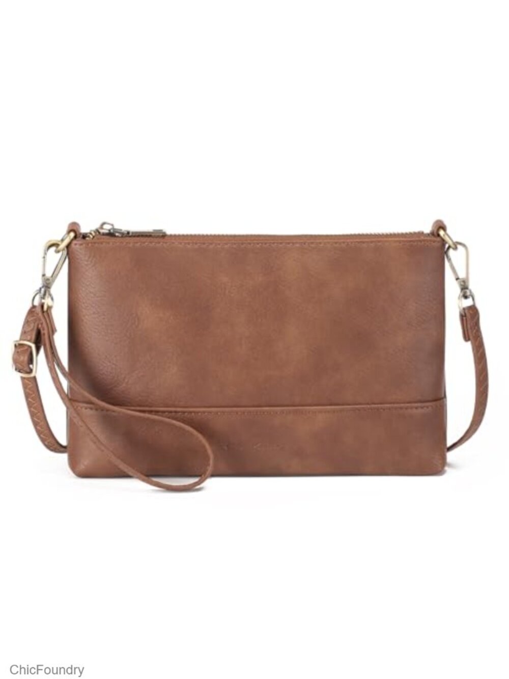Faux Leather Crossbody Phone Wallet Wristlet Clutch with Card Slots